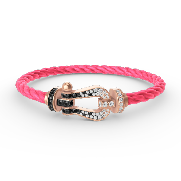 [Marins]FORCE LARGE HORSESHOE BLACK WHITE DIAMOND BRACELET ROSE GOLD