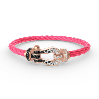 [Marins]FORCE LARGE HORSESHOE BLACK WHITE DIAMOND BRACELET ROSE GOLD