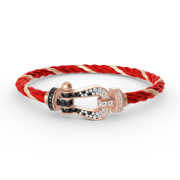 [Marins]FORCE LARGE HORSESHOE BLACK WHITE DIAMOND BRACELET ROSE GOLD
