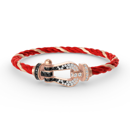[Marins]FORCE LARGE HORSESHOE BLACK WHITE DIAMOND BRACELET ROSE GOLD