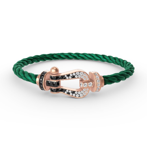 [Marins]FORCE LARGE HORSESHOE BLACK WHITE DIAMOND BRACELET ROSE GOLD