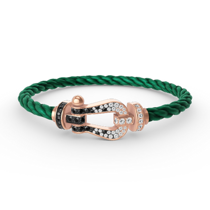 [Marins]FORCE LARGE HORSESHOE BLACK WHITE DIAMOND BRACELET ROSE GOLD