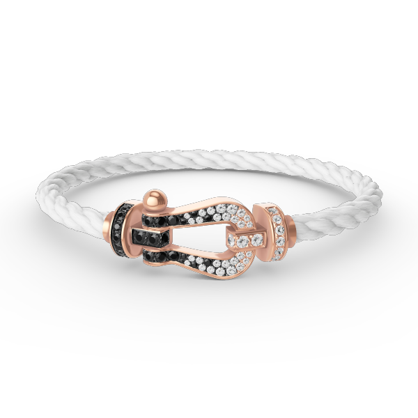[Marins]FORCE LARGE HORSESHOE BLACK WHITE DIAMOND BRACELET ROSE GOLD