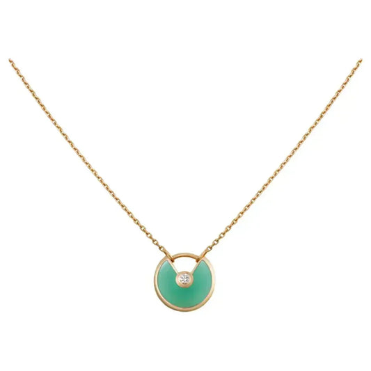 [Marins]AMULETTE GOLD MALACHITE NECKLACE