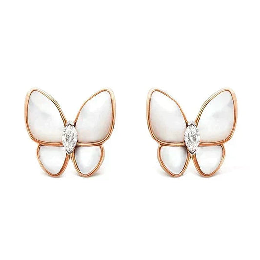 [Marins]BUTTERFLY MOP DIAMOND EARRINGS