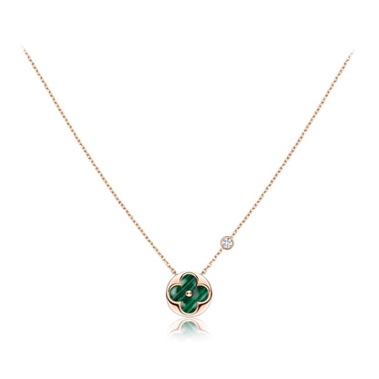 [Marins]SUN PEDANT PINK GOLD 1 DIAMOND NECKLACE