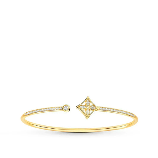 [Marins]IDYLLE GOLD OPEN BRACELET DIAMOND PAVED
