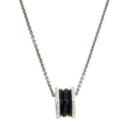 [Marins]ZERO 1 BLACK CERAMIC SILVER NECKLACE