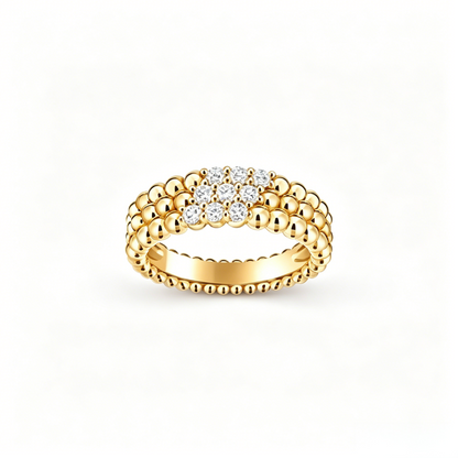 [Marins] THREE-ROW DIAMOND RING