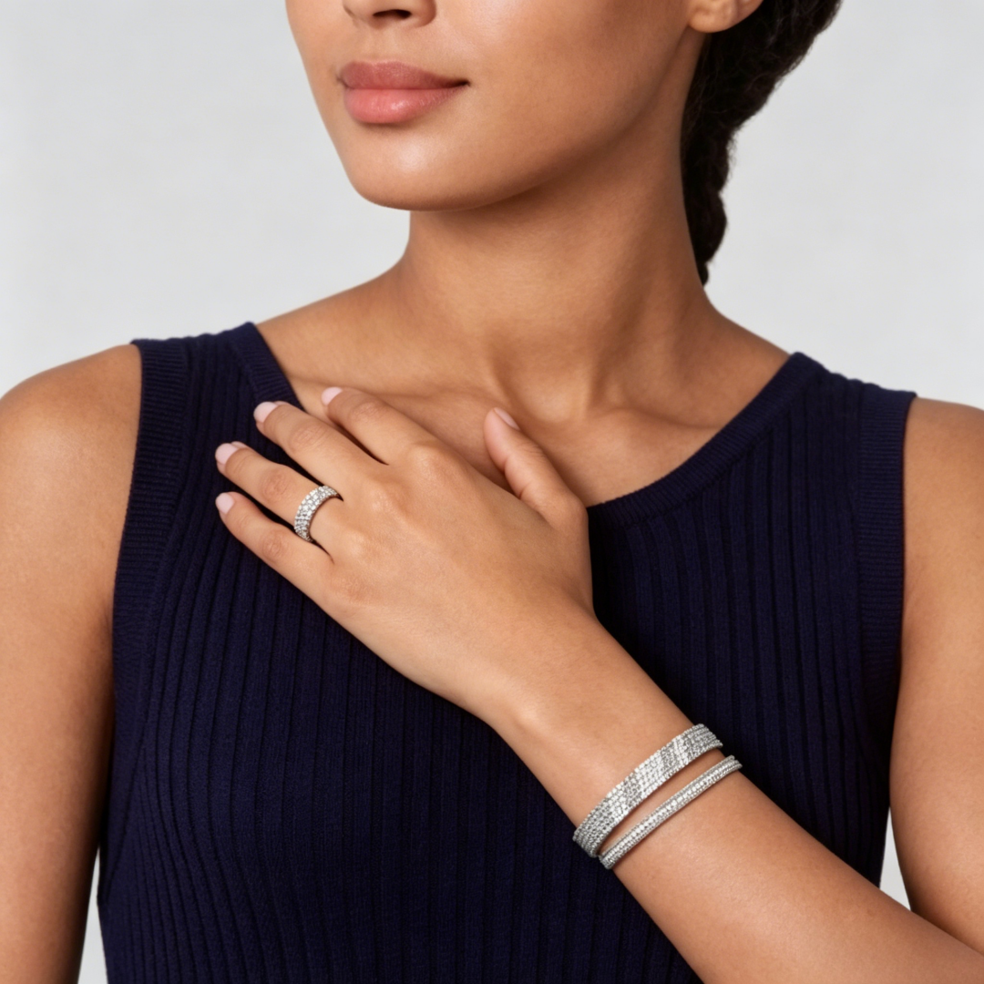 [Marins] THREE-ROW DIAMOND RING