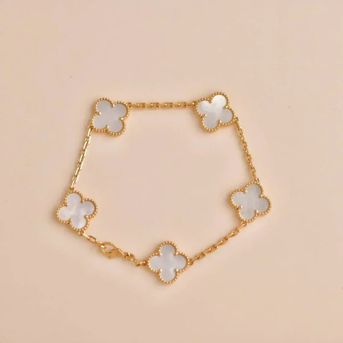 [Marins]CLOVER WHITE PEARL MOP 5 MOTIF BRACELET COLLECTION