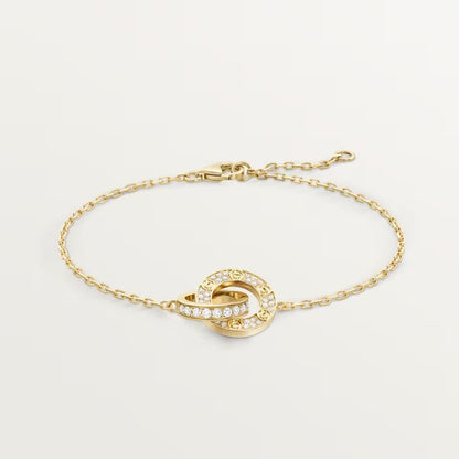 [Marins]LOVE DOUBLE RING FULL DIAMOND BRACELET