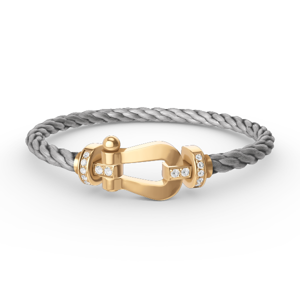 [Marins]FORCE LARGE HORSESHOE HALF DIAMOND BRACELET GOLD