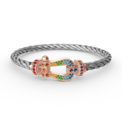 [Marins]FORCE LARGE HORSESHOE  COLORED DIAMOND BRACELET ROSE GOLD