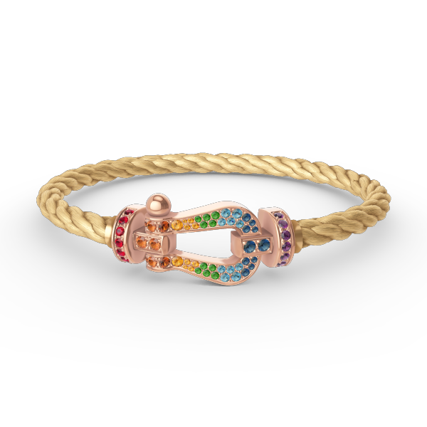 [Marins]FORCE LARGE HORSESHOE  COLORED DIAMOND BRACELET ROSE GOLD