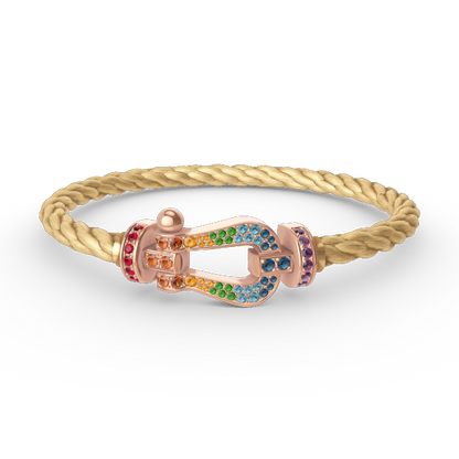 [Marins]FORCE LARGE HORSESHOE  COLORED DIAMOND BRACELET ROSE GOLD