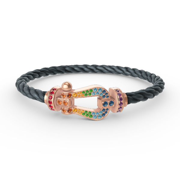 [Marins]FORCE LARGE HORSESHOE  COLORED DIAMOND BRACELET ROSE GOLD