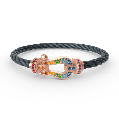 [Marins]FORCE LARGE HORSESHOE  COLORED DIAMOND BRACELET ROSE GOLD