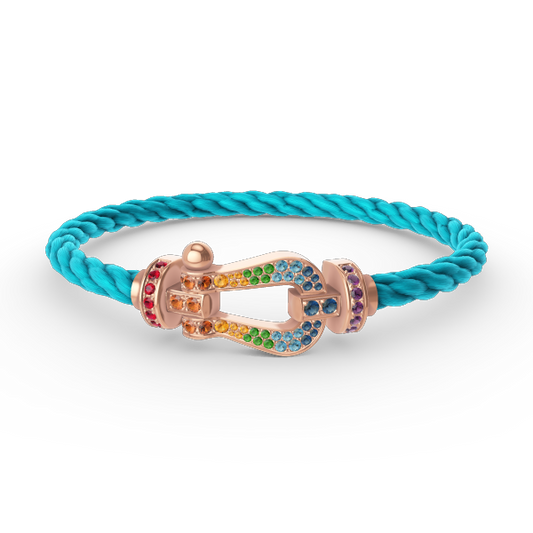 [Marins]FORCE LARGE HORSESHOE  COLORED DIAMOND BRACELET ROSE GOLD
