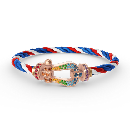[Marins]FORCE LARGE HORSESHOE  COLORED DIAMOND BRACELET ROSE GOLD