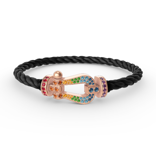 [Marins]FORCE LARGE HORSESHOE  COLORED DIAMOND BRACELET ROSE GOLD