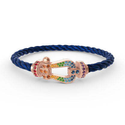 [Marins]FORCE LARGE HORSESHOE  COLORED DIAMOND BRACELET ROSE GOLD