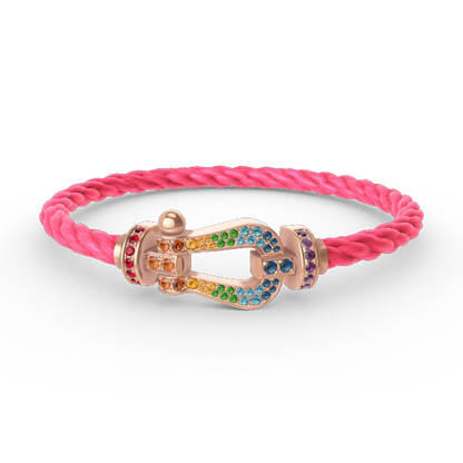 [Marins]FORCE LARGE HORSESHOE  COLORED DIAMOND BRACELET ROSE GOLD