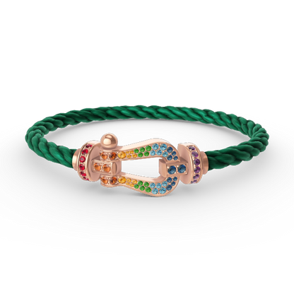 [Marins]FORCE LARGE HORSESHOE  COLORED DIAMOND BRACELET ROSE GOLD