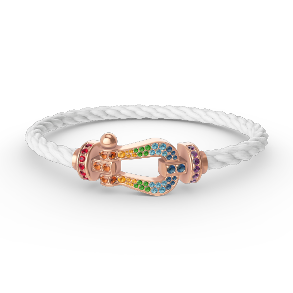 [Marins]FORCE LARGE HORSESHOE  COLORED DIAMOND BRACELET ROSE GOLD