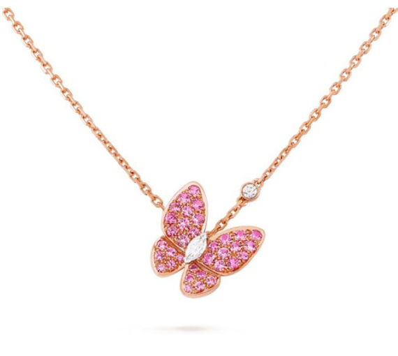 [Marins]BUTTERFLY RED DIAMOND ROSE GOLD NECKLACE