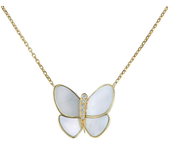 [Marins]BUTTERFLY GOLD MOP DIAMOND NECKLACE
