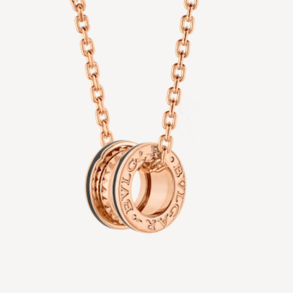 [Marins]ZERO 1 ROCK PEDANT PINK GOLD BLACK NECKLACE