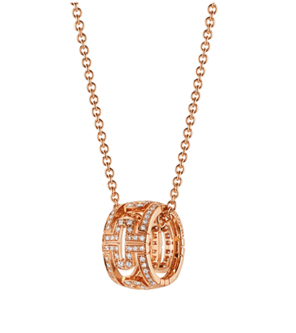 [Marins]PARENTESI NECKLACE PINK GOLD DIAMOND