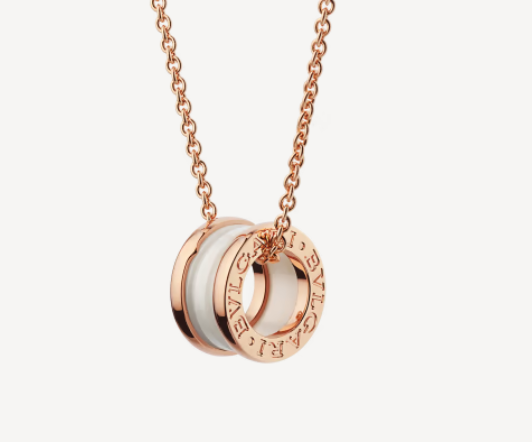 [Marins]ZERO 1 WHITE CERAMIC PINK GOLD NECKLACE