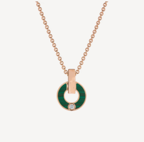 [Marins]GARI NECKLACE PINK GOLD MALACHITE