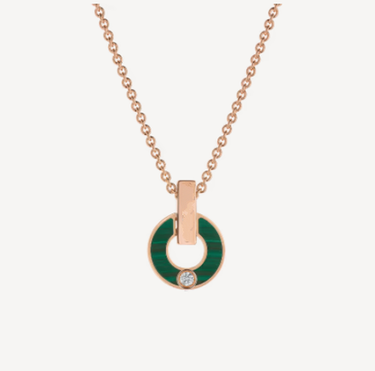 [Marins]GARI NECKLACE PINK GOLD MALACHITE