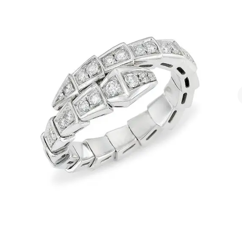 [Marins]SERPENTI RING SILVER DIAMOND PAVED 4MM