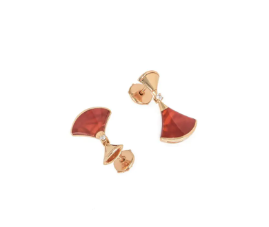 [Marins]DREAM Carnelian PINK GOLD EARRINGS