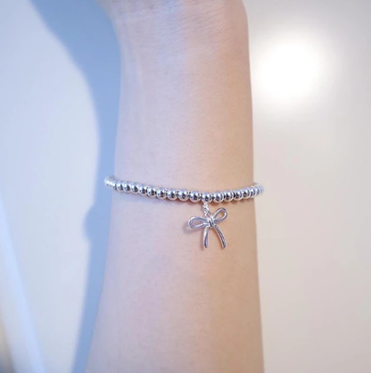 [Marins]STERLING SILVER BOW BEAD BRACELET