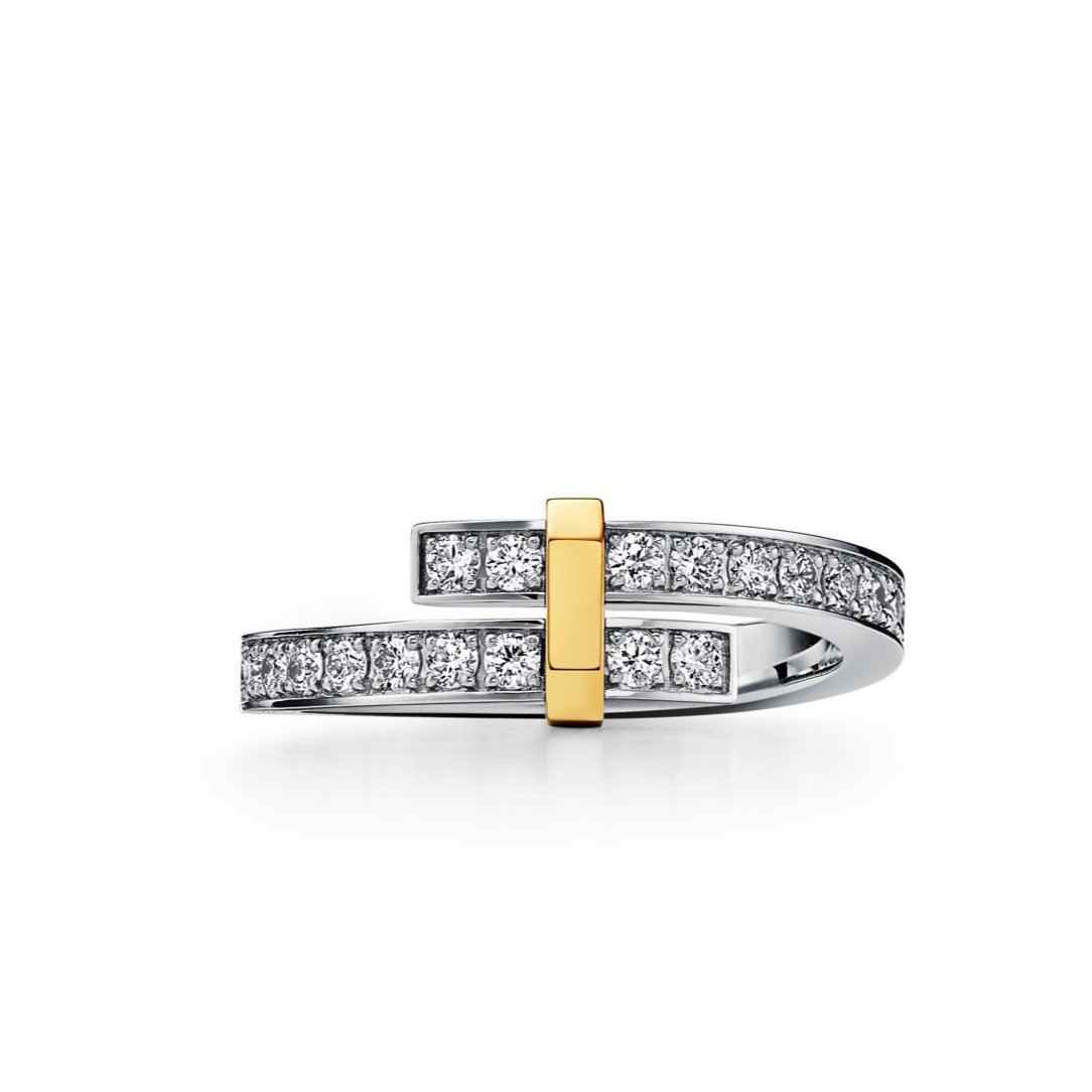 [Marins]EDGE GOLD SILVER DIAMOND RING