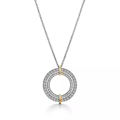 [Marins]EDGE DIAMOND GOLD SILVER NECKLACE