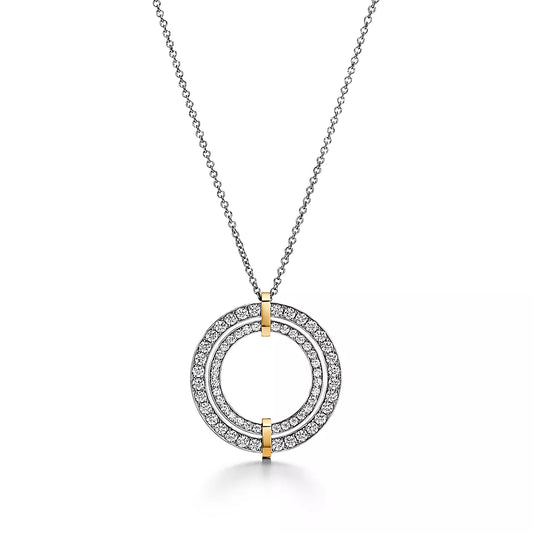 [Marins]EDGE DIAMOND GOLD SILVER NECKLACE