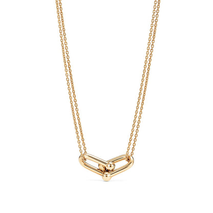 [Marins]HARDWEAR GOLD DOUBLE LINK NECKLACE