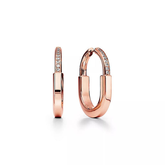 [Marins]LOCK MEDIUM DIAMNOND EARRINGS