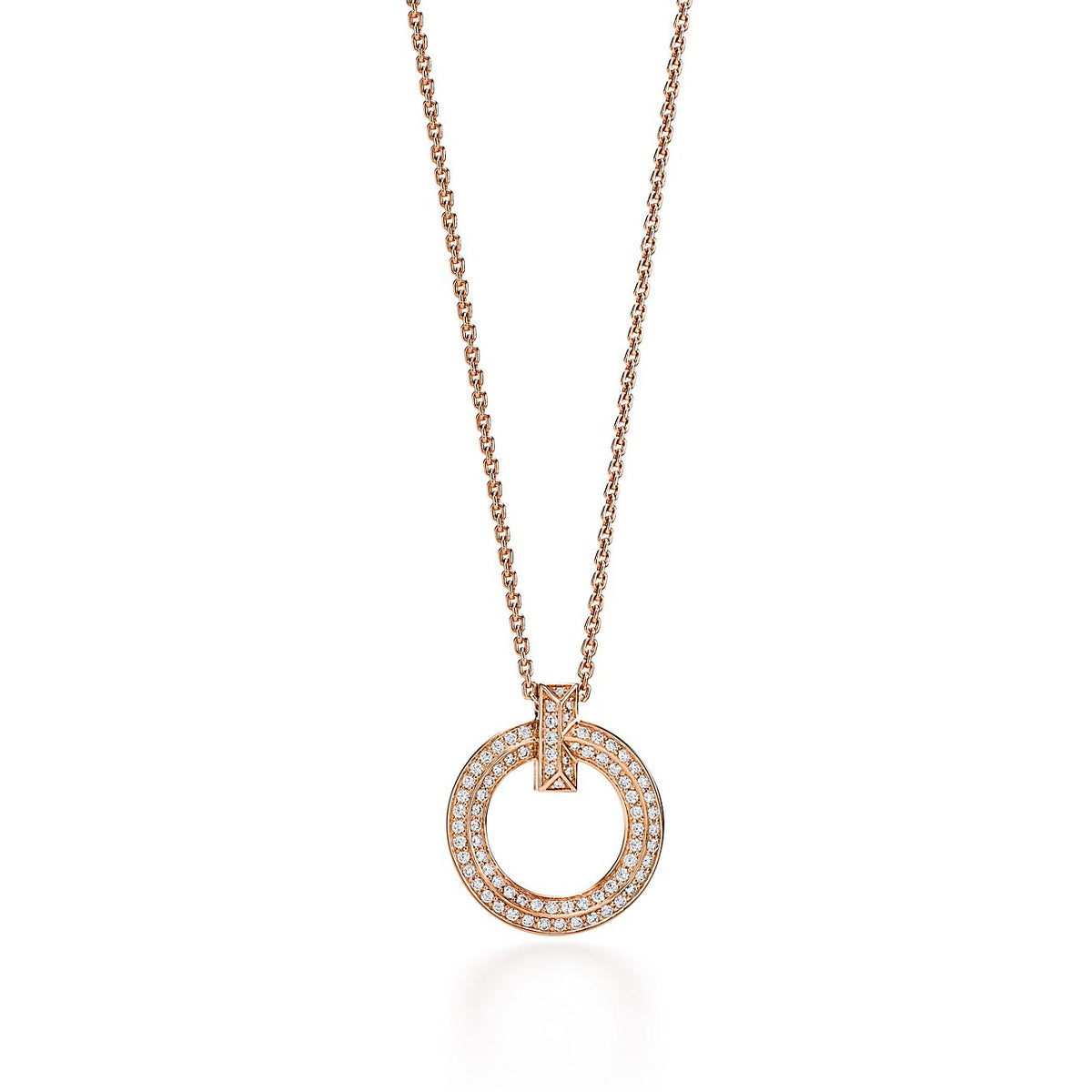 [Marins]T1 CIRCLE DIAMOND PAVED MEDIUM NECKLACE