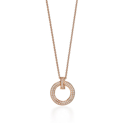 [Marins]T1 CIRCLE DIAMOND PAVED MEDIUM NECKLACE