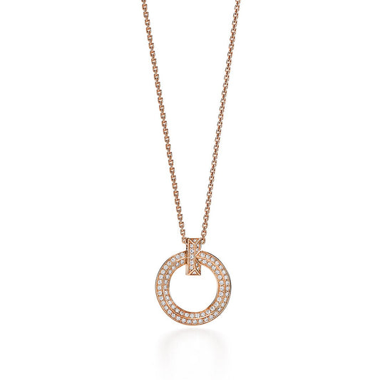 [Marins]T1 CIRCLE DIAMOND PAVED MEDIUM NECKLACE