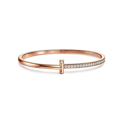[Marins]NARROW T1 HINGED BANGLE DIAMOND PINK GOLD