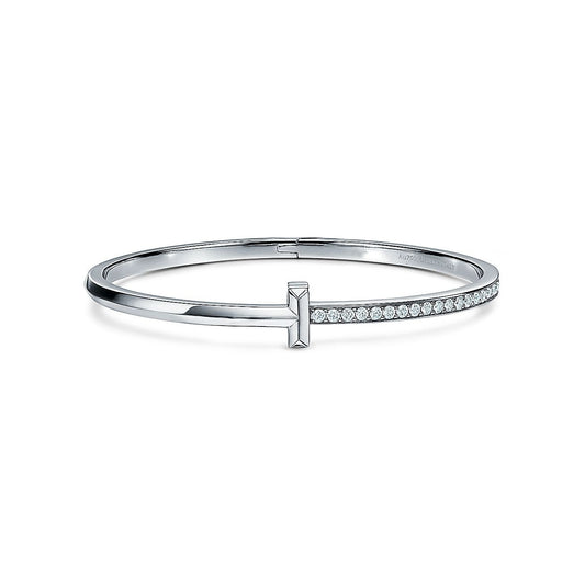 [Marins]NARROW T1 HINGED BANGLE DIAMOND SILVER