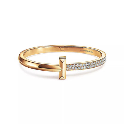 [Marins]T1 WIDE DIAMOND HINGED BANGLE PINK GOLD
